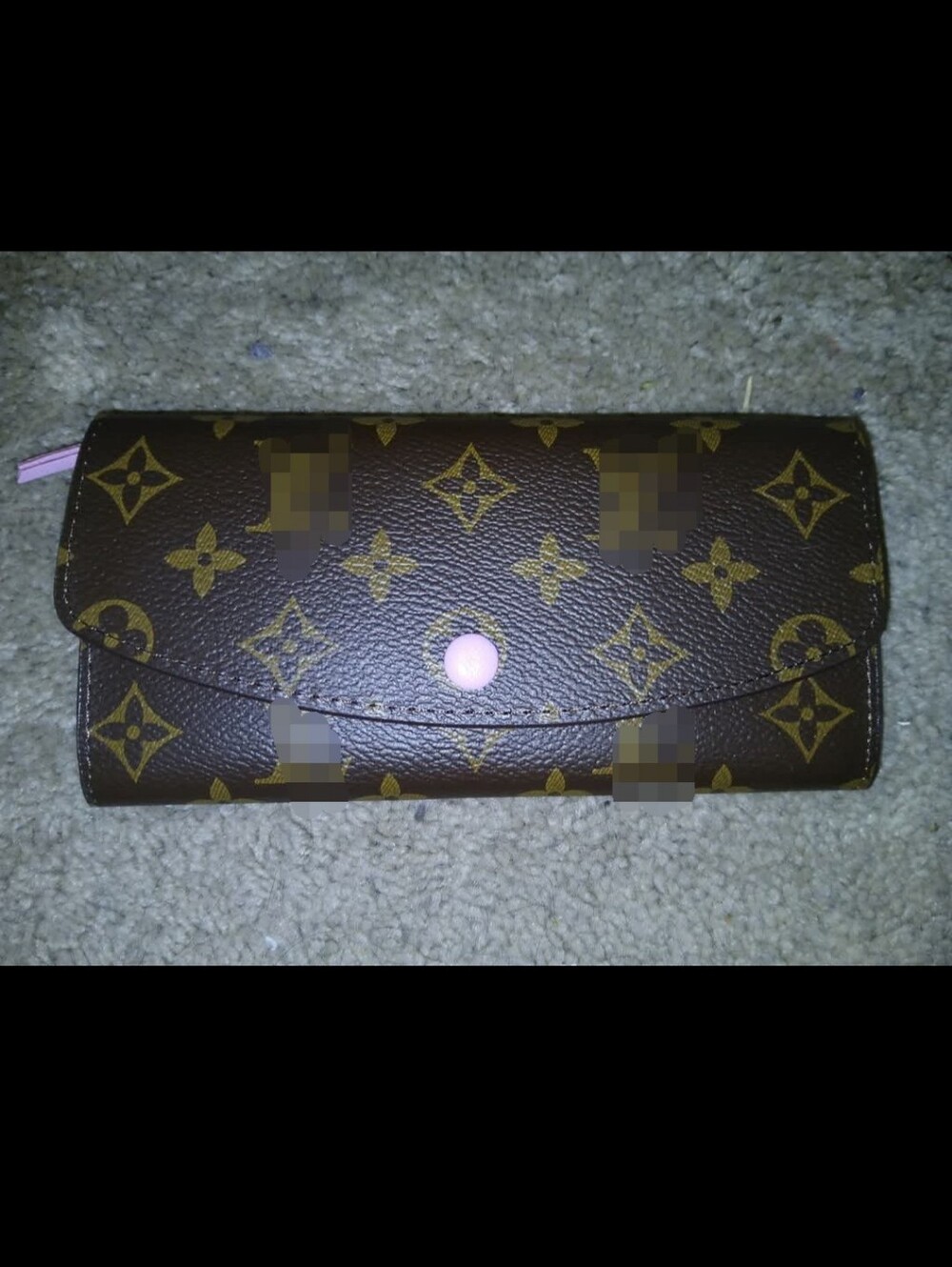 Brown Wallet With Pink Accents